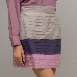 F 21 heather gray, purple, lavender ruffled chiffon mini skirt sz XS (SK11)